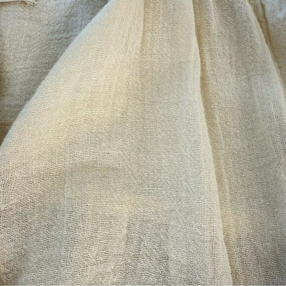 All That Remains Limited Edition Ramie Oversized Cream Button Down Blouse Boho - Picture 9 of 14